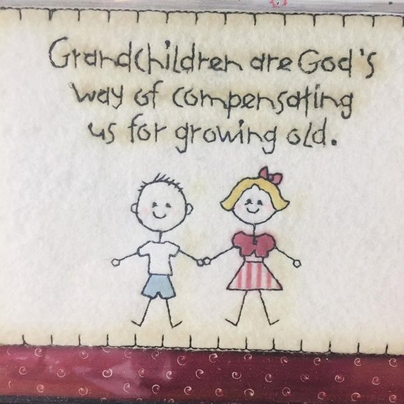 Framed Quilt Grandchildren are God's Way of Compensating Us for Growing Old - Picture 2 of 6